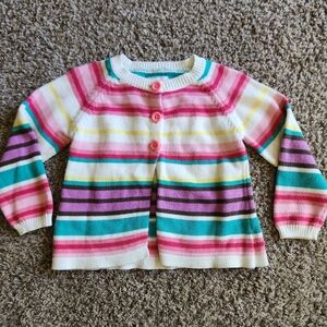 Vintage OshKosh B'Gosh striped girl's knit sweater, size 3T
